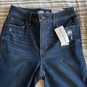 Old Navy Dark Blue Distressed Jeans